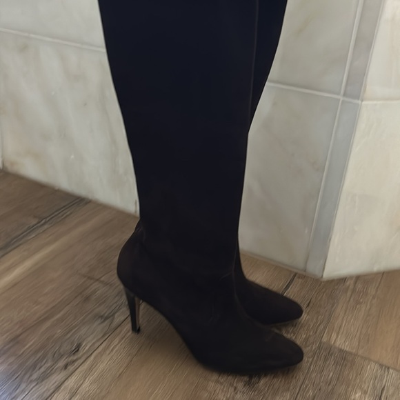 Manolo blahnik brown suede kneed high boots 36.5 6.5 stretchy - Picture 4 of 8